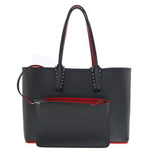 Christian Louboutin Cabata Tote Handbag Leather Black Red